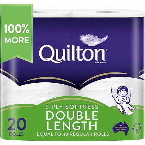 Quilton 3-Ply Double Length Toilet Tissue 20 Pack