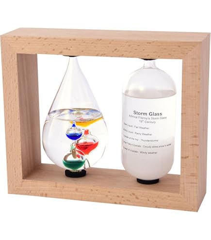 Amazon.co.jp: カラフルなガラス球が浮かぶ温度計とストームグラスの