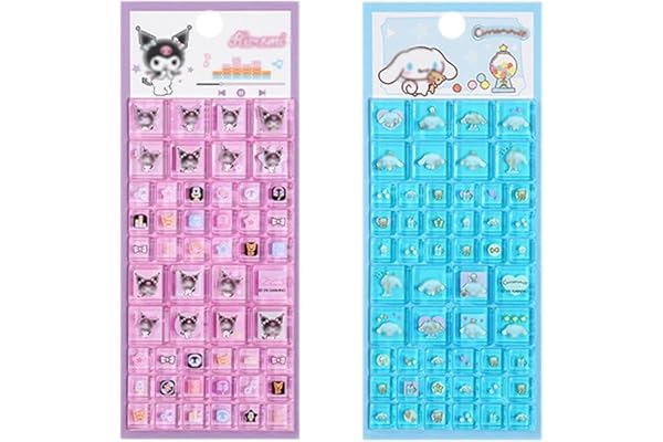 KRGNPLE 実店舗品質 タイルシール キャラクター ぷくぷく ぷっくり 励ましステッカー 3D 立体 2 枚入り 精巧な柄 シール手帳用 装飾 DIY クリエイティブ かわいい ギフト（セット 062）