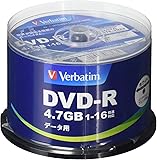 Verbatim バーベイタム 1回記録用 DVD-R 4.7GB 50枚 ホワイトプリンタブル 1-16倍速 片面1層 DHR47JP50V4