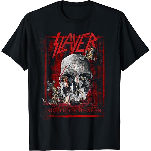 Amazon | Slayer South Of Heaven Skull Tシャツ | Tシャツ