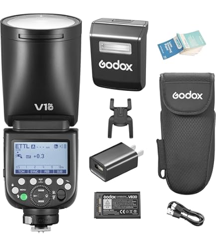 Amazon | Godox V1-N フラッシュストロボ 76Ws 2.4G TTLラウンドヘッド