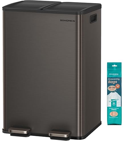 Amazon｜SONGMICS ゴミ箱 ダストボックス ペダル式 2分別 2×30L
