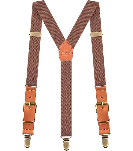 Amazon.co.jp: SUPERFINDINGS ブロンズ Y型レザーサスペンダー メンズ