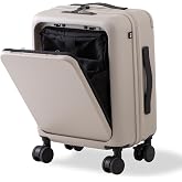 [MAIMO] スーツケース Sサイズ 機内持ち込み フロントオープン 静音 前開き HINOMOTO 旅行 1泊2日 2泊3日 マイモ | 手前が開いてPCや書類も出し入れ簡単、幅広の持ち手で移動も安定、坂道でも止まる施錠、日本製タイヤで滑らかな走