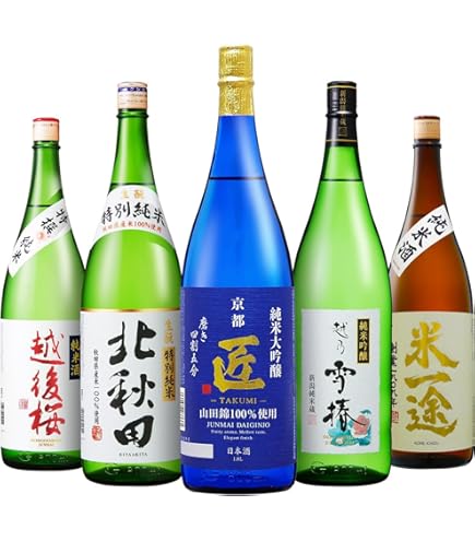 Amazon.co.jp: 純米吟醸 一升瓶 5本 飲み比べセット 日本酒 1800ml 上