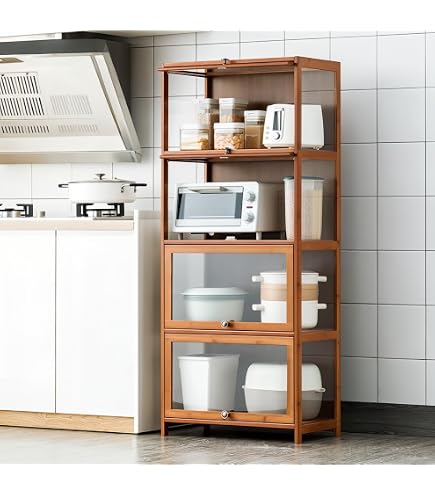 Amazon｜PBOHUZ 食器棚 一人暮らし 食器棚 スリム 白 5段 幅86cm 高さ