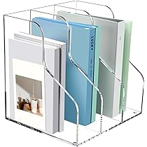 Clear Acrylic Magazine File Holders – Set Of 2, Transparent Desk Organizers For Files, Notebooks, Office Supplies - View #2