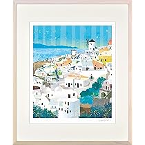 Amazon.co.jp: 絵画 はり たつお エーゲ海とサントリーニ島