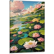 蓮の花 原画 絵画 額縁付き アート インテリア 蓮の花 原画 絵画 額縁付き アート インテリア Amazon.co.jp