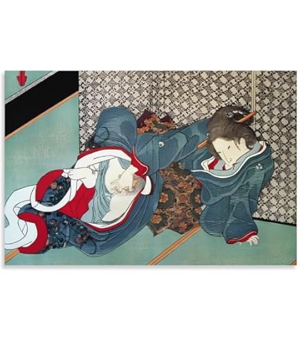 Amazon.co.jp: 竹久夢二 「長崎12景青い酒」印刷物 画集画 A4額入り