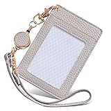 [Wasenn] 人気 定期入れ パスケース リール付き 脱落防止バンド付き icカードケース 薄型 レディース idカードホルダー 縦3枚 両面収納 社員証ケース 可愛い 通勤 通学 高校生 PUレザー ウィンドグレー