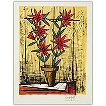 ベルナール ビュッフェ　ケシの花　アート　美術品　絵画　インテリア ベルナール ビュッフェ ケシの花 アート 美術品 絵画 インテリア