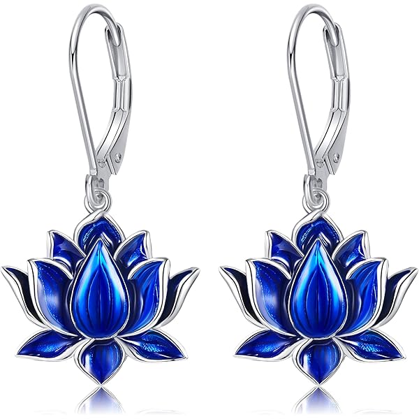 セラミビーズ スカイブルーロータスパターン&ホワイトジェイドネックレス 53cm セラミビーズ スカイブルーロータスパターン&ホワイトジェイド