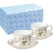【新品】ウェッジウッド ワイルドストロベリー プレート&パステルティーカップ2客 ウェッジウッド (WEDGWOOD) ワイルドストロベリーパステル