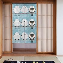 Amazon｜Chioee 暖簾 遮光 のれん シマエナガ 鳥 かわいい