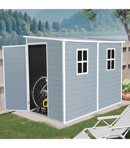 Amazon | 物置 屋外 樹脂製 大型 戸外収納庫 幅190*奥行き243*高210 窓
