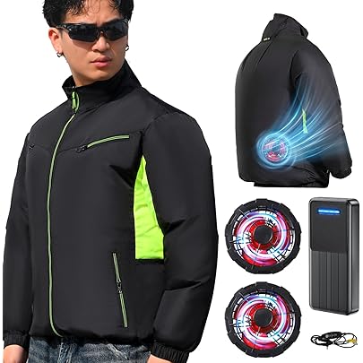 Amazon.co.jp: [KLIFE] 空調作業服 ファン付き 30000mAh大容量