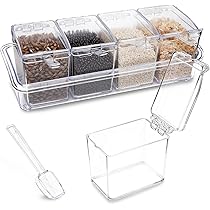 Amazon｜ガラス製カラフル調味料カップ 3個セット（スプーン付き