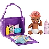 バービー(Barbie) おせわあそび おせわごっこオムツもきれいに! あかちゃんのおでかけセット 4.45x16.51x16.21cmドール&アクセサリーセット 着せ替え人形 お世話セット 3才以上 GHV86