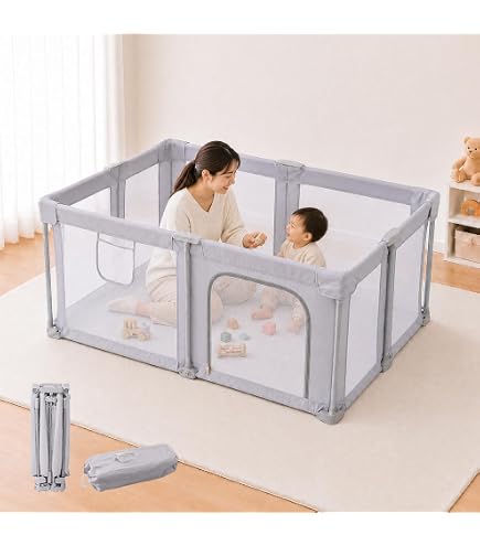 Amazon.co.jp: TAKEY大阪熊 ベビーサークル フェンス 扉付き 大型 滑り