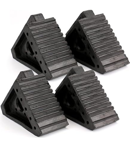 thumbnail image 2 of Taifa 4PCS Wheel Chocks For Travel Trailers, RV Wheel Stoppers Tire Chock With Portable Handle For Camper Cars Trucks Etc., Black 2 of 13