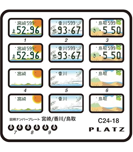 Amazon | プラッツ 1/24 原付用図柄ナンバープレート (杉並区・浜松市