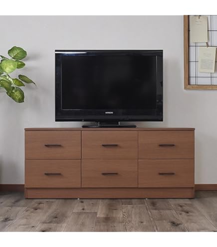 Amazon｜日本製 シック 幅120cm 4段ローチェスト ダークブラウン 完成