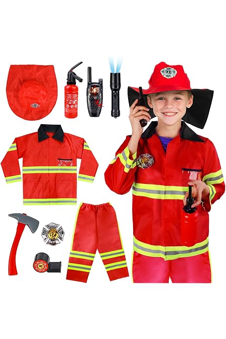 Kids Fireman Costume Role Play Set 