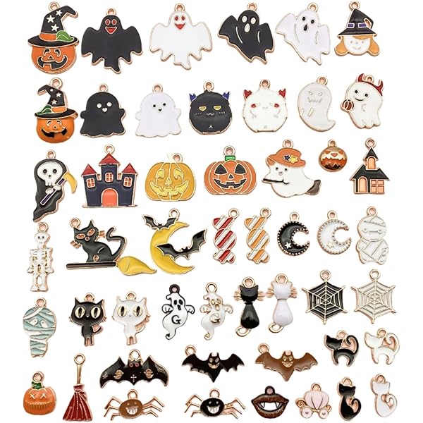 Amazon.co.jp: [Umeloeo] ハロウィン チャーム パーツ 50個