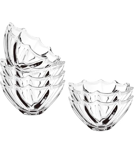 Orgingift 6-Piece Mini Glass Sauce Bowls – Crystal Cut Dessert Bowls For Jam, Honey & More - View #7