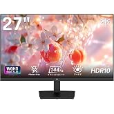 KTC 27インチ モニターWQHD(2560×1440) 144Hz HDR10 Adaptive Sync sRGB129% DCI-P3 109% 300cd/m² HDMI 2.0×2 DP 1.4×1 4000:1コントラスト比 フリッカー