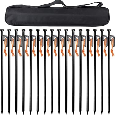 テントペグ 24本セット テントペグ 24本セット ペグ 30cm 24本 収納袋 セット 《選べる