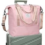 DMLuna Travel Duffel Bag, Tote Sports Gym Bag, Shoulder Overnight Weekender Bag for Women & Men, Hospital Bag, Expandable Duf