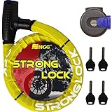 ENGG バイクロック ワイヤーロック 極太 直径24mmx1500mm 二重防塵 ウェーブキー４本付き 頑丈 盗難防止 オートバイ 原付 チェーンロック