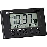 リズム(RHYTHM) 目覚まし時計 電波時計 温度計・湿度計付き フィットウェーブスマート 黒 7.7×12×5.4cm 8RZ166SR02