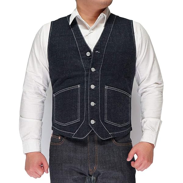 Amazon | デニム ベスト ジレ メンズ ベスト ストライプ ジャケット