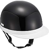 バイクパーツセンター(Bike Parts Center) ヘルメット ハーフ 白ツバ ブラック XL (頭囲 61cm~62cm未満) 710910