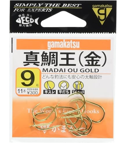 Amazon | がまかつ(Gamakatsu) ケン付真鯛 フック 金 6号 釣り針