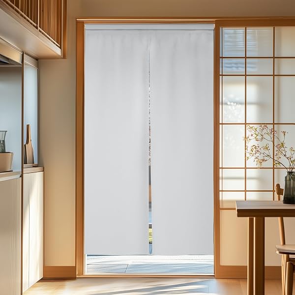 Deconovo Blackout Doorway Curtain, Japanese-Style Noren Curtain, Kitchens, Living Rooms, Restaurant, Entrances, Exits, Insulation, Thick, Partition, Solid Color, Width 28.3" x Length 59.1", - 1