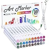 Amazon マッキー 油性 ペン アートマーカー マーカーペン イラスト フリー イラストマーカー マジック 手作りアルバム イラストペン クリッカートペン 30色 セット 油性 文房具 オフィス用品