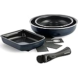 グリーンパン(Greenpan) GREENPAN クリックシェフ 取っ手のとれる フライパン 玉子焼き器 5点 セット オックスフォード ブルー IH ガス 食洗機 対応 セラミックコーティング PFASフリー 有害物質不使用