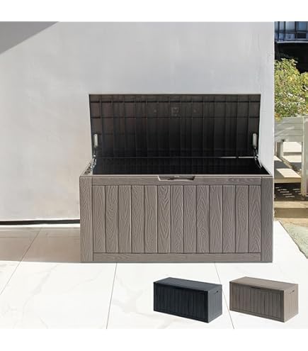 Amazon.co.jp: 物置 収納庫 屋外 防水 耐候 380L大容量 幅123*奥行57