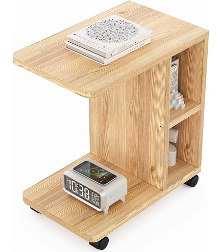 Amazon｜リコメン堂 2WAY コの字サイドテーブル 幅55cm 完成品 木製