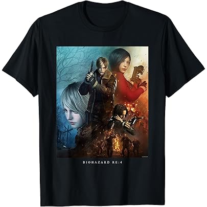 Amazon | BIOHAZARD RE:4 レオン＆アシュリー Tシャツ | Tシャツ