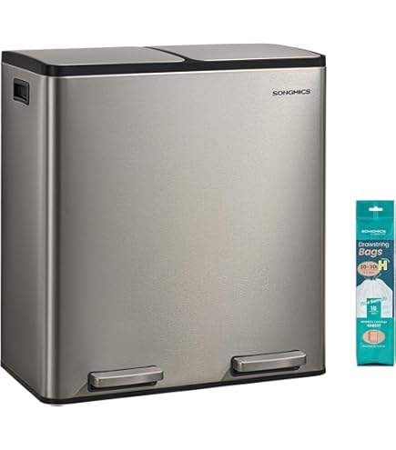 Amazon｜SONGMICS ゴミ箱 ダストボックス ペダル式 3分別 3×18L