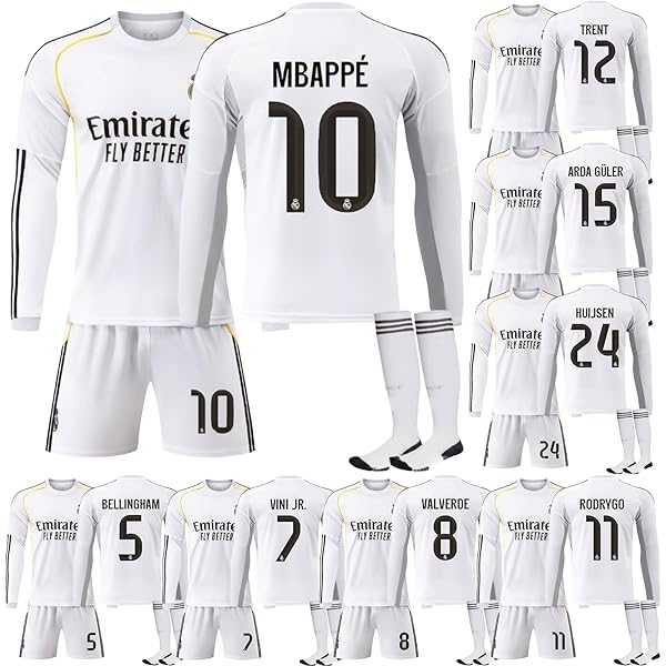 Amazon.co.jp: レアル・マドリード 25/26年 ホームユニフォーム 長袖