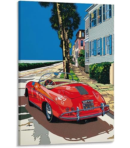 Amazon.co.jp: 鈴木英人◇【ローズレッドロードスター】◇アート