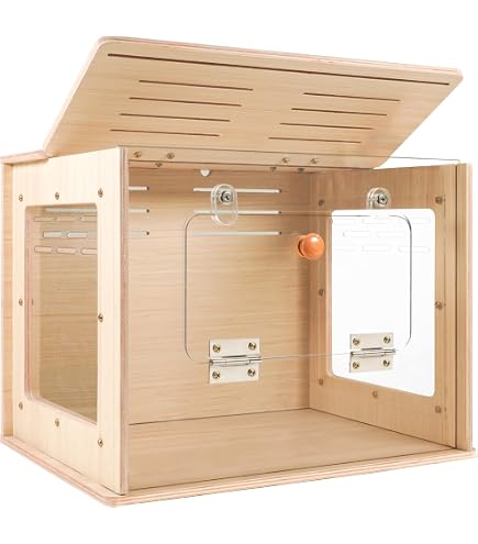 Amazon | ZXM小動物・爬虫類用ペットケージ 木製無垢材 前面アクリル板