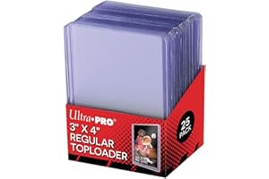 Ultra Pro Regular Toploader Sleeves 25-Pieces, 3-Inch x 4-Inch Size, Clear
